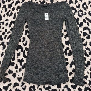 Express Metallic Black Knit Top